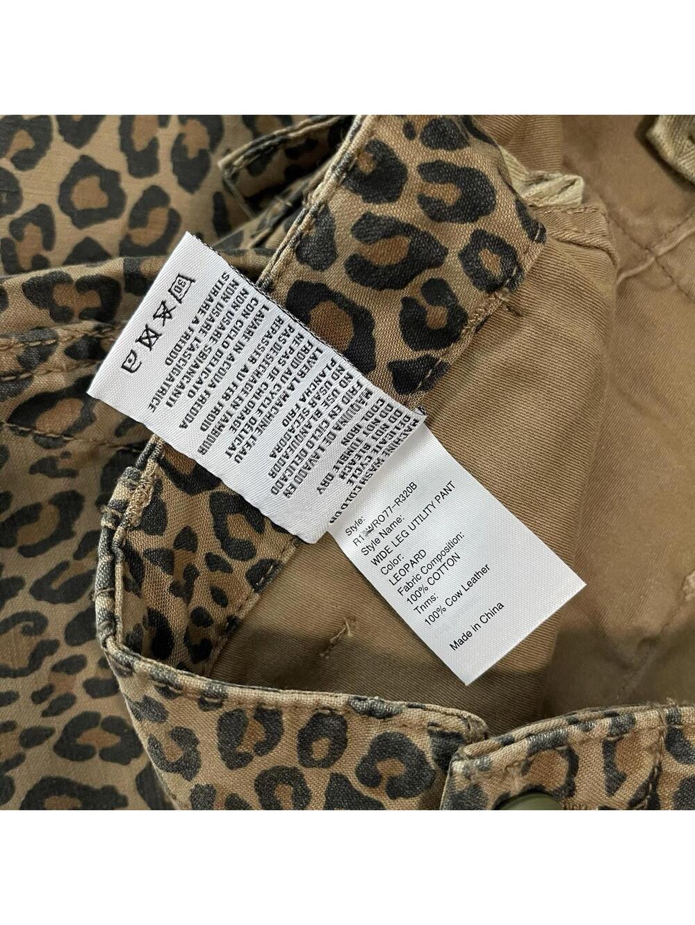 NWT ~ R13 Wide Leg Utility Pant in Leopard  Size 25 - Picture 6 of 7